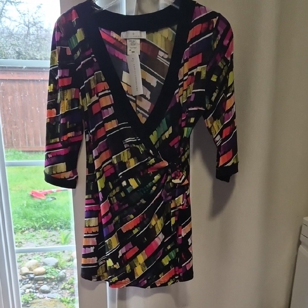 Papillon Blanc Multicolor V-Neck Dress